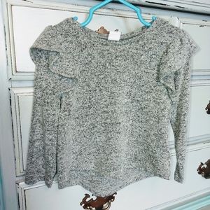 Baby GAP Heather grey flutter sleeve sweater